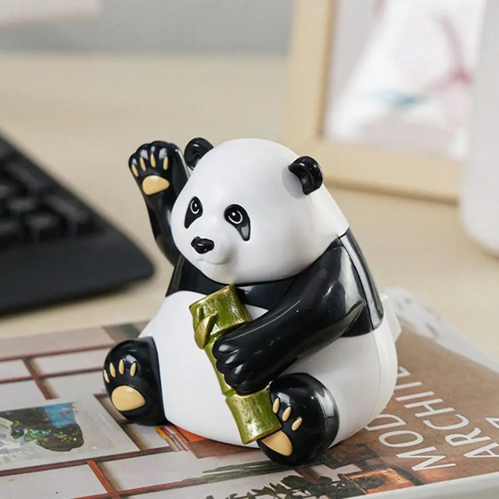 Onda automática mãos panda brinquedos dos desenhos animados bonito energia solar onda mãos brinquedos criativo sorte panda animais figuras decoração para casa