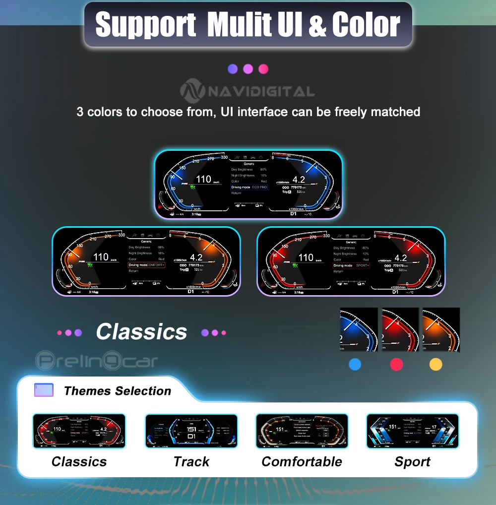Auto digitales Armaturen brett für BMW 1 2er f20 f52 f22 x1 f48 f49 x2 f39 LCD-Panel Tachometer virtuelles Cockpit Instrumenten cluster – Detail 10