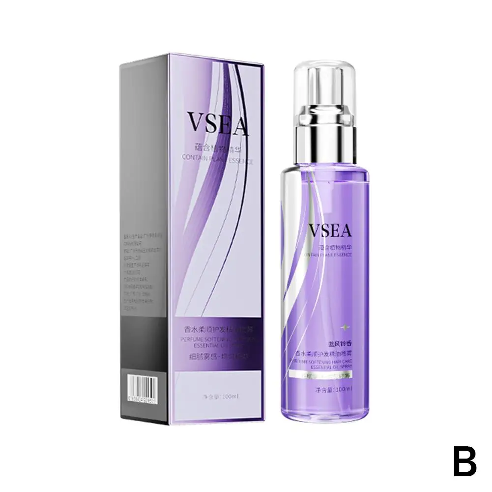 กลิ่นหอม Hair Care สเปรย์น้ํามันหอมระเหย Anti Frizzy 100ml Nouishing Anti DRY Hair Smoothing Moisturizing Anti-Static ผลิตภัณฑ์ A3b7