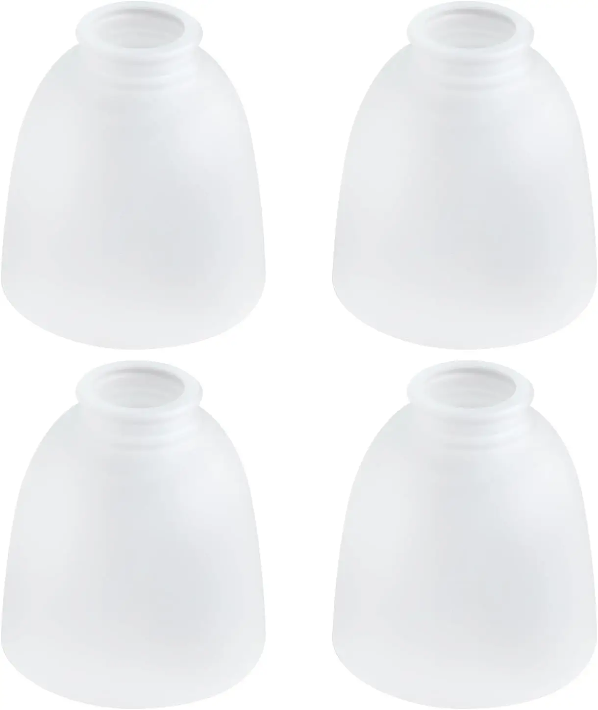 

4-Pack Ceiling Fans Glass Shade Covers, Lampshade Replacements Bell Shaped White Frosted Glass, 1.65 In Fitter 5 In Heig