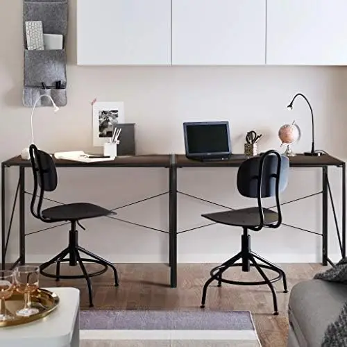 Folding Computer Desk, Writing Study Desks for Home Office, Corner Laptop Gaming Folding Table with Metal Frame