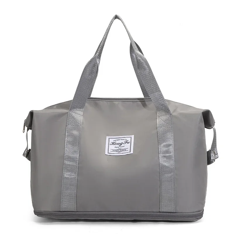 Женская дорожная сумка большой емкости, расширяемая вместимость, водонепроницаемая, складная, для сухого и влажного разделения, дорожная сумка, корейская сумка для фитнеса, йоги