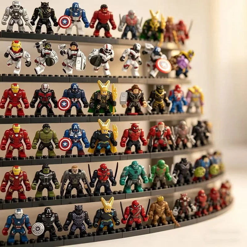 Serie de bloques de construcción de Marvel, personajes, Spider Man, Venom, Black Panther, juguetes para niños, regalos de Navidad y cumpleaños