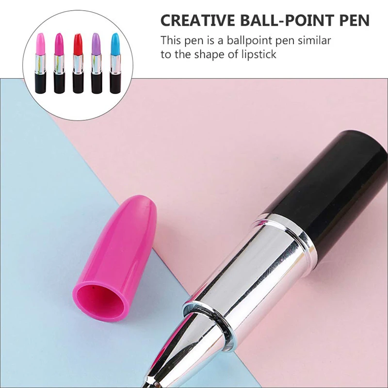 40Pcs Black Ink Pen Black Ink Writing Ink Pens Plastic Lipstick Pen Neutral Pen Ball-point Pen Lipstick Pretty Prize