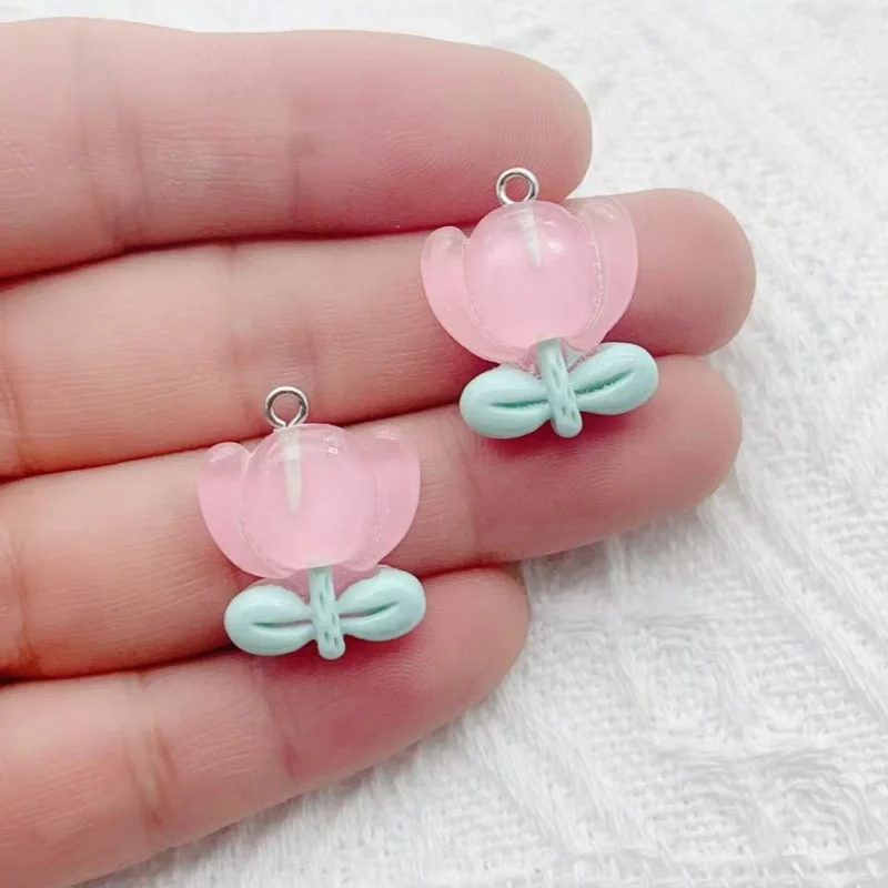 10Pcs Mix 8Style Resin Plant Sunflower Lotus Charms Pendants For DIY Decoration Neckalce Earring Key Chain Jewelry Making