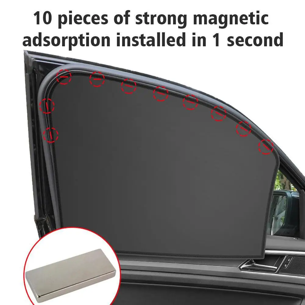 Magnetic Car Sun Shade Foldable Side Window Mesh Sun Visor UV Protection Summer Car Window Accessories