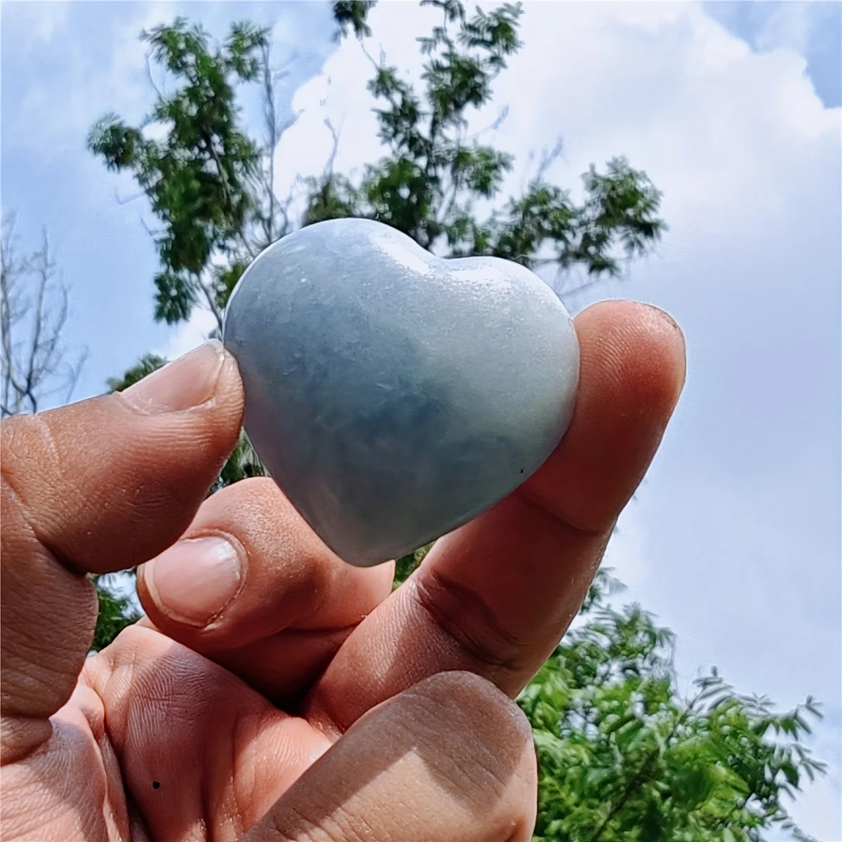 1 قلب اللازورد الطبيعي - شبكة ناعمة ومصقولة للتأمل والريكوشيه والديكور المنزلي - هدية خاصة مثالية