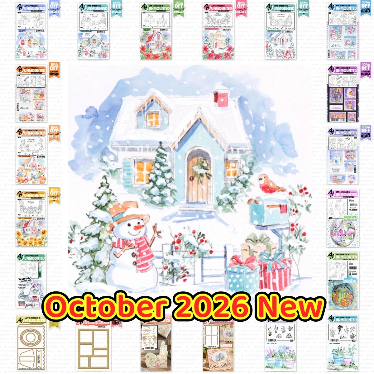 October 2026 New Christmas Holiday Snowmen Fall Stencil Metal Cutting Dies Clear Stamps For DIY Making Card Scrapbook Embossed