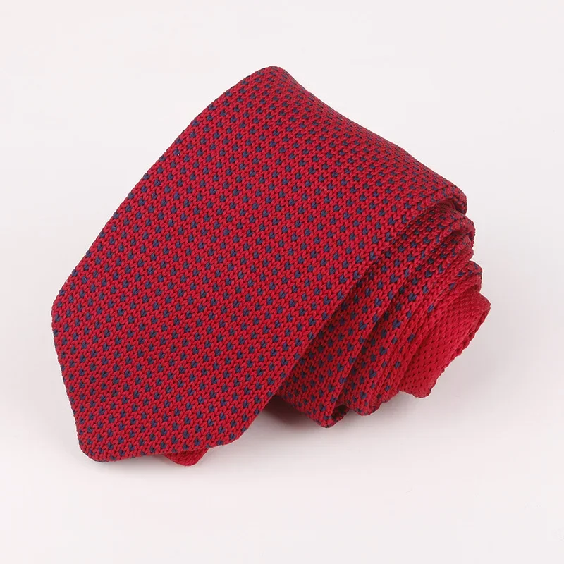 Kualitas Tinggi Berwarna Mens Ties Baru 148-6 Cm Long Knit Ties Merah Abu-abu Biru Polka Dot pria Bisnis Dasi Dasi