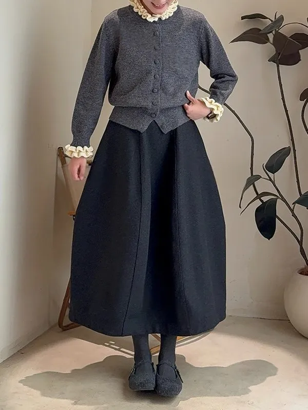 Short skirt women's retro floral print Ele multifunctional mid length skirt flower bud half skirt temperament sleeve needle
