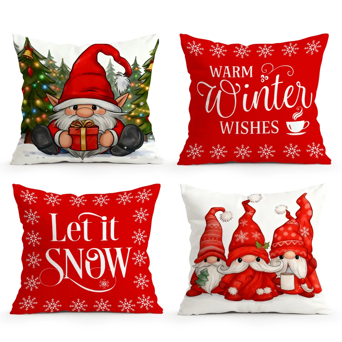 Christmas Dwarf Cushions Pillowcase Polyester Cushion Cover Throw Pillow Pillowcover Home Car Sofa Decor