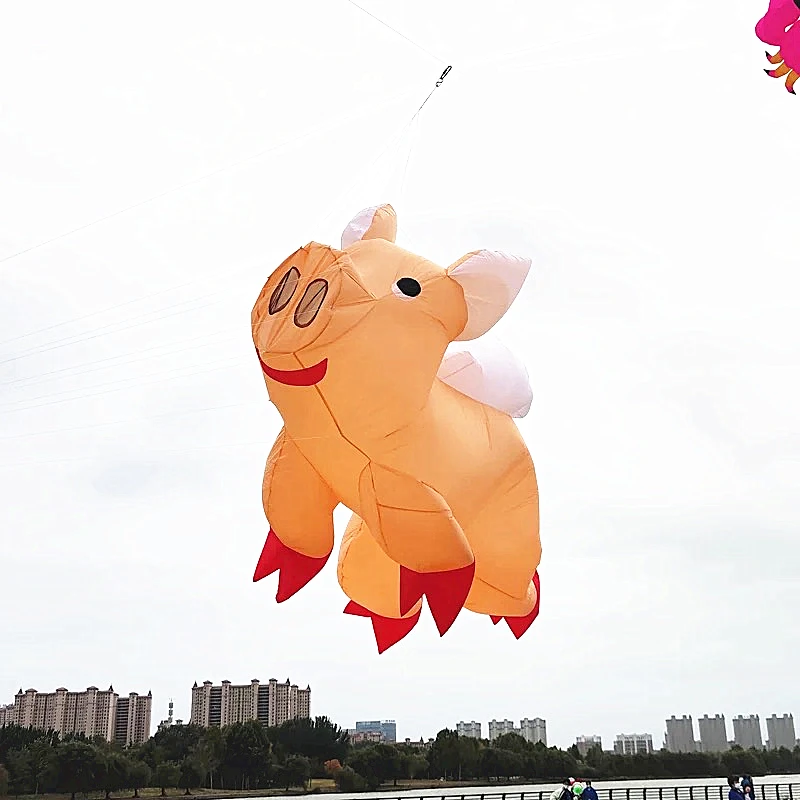 

Free Shipping inflatable kites show giant kite pendant pig kites flying toys for adults kites reel large outdoor games soft kite