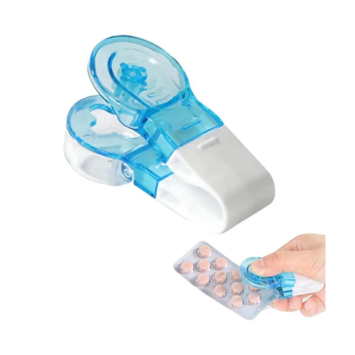 2Pcs Portable Pill Taker, Pill Dispenser Tablet Carrier, Portable Pill Taker Remover, Pill Cutter for Small Pills