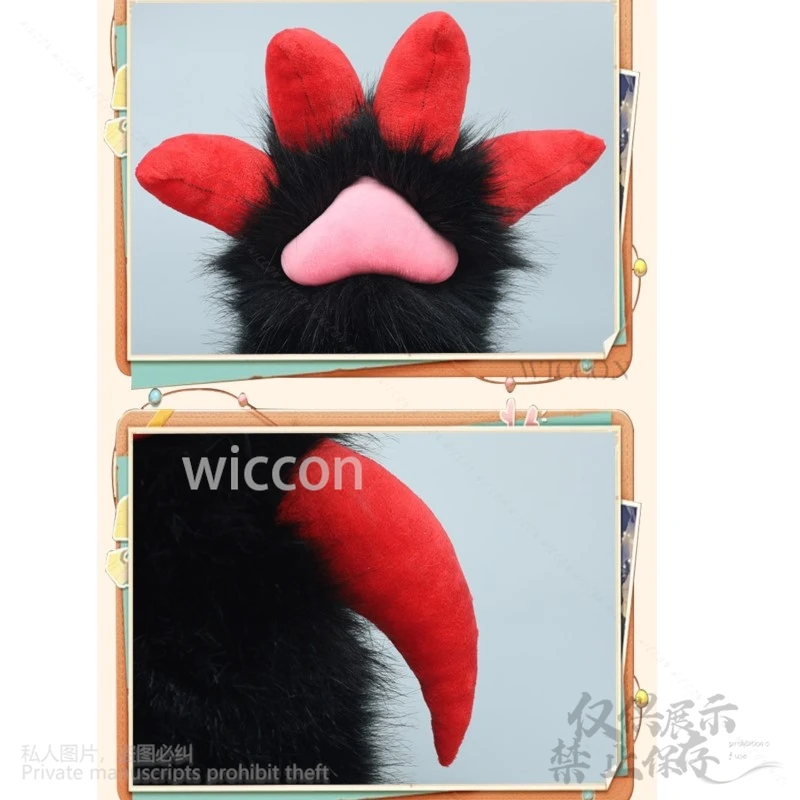 أنيمي التنين مخلب باو كيغ فروي لطيف كاواي أحمر أسود تأثيري Fursuit قفازات بيضاء الدعامة فتاة المرأة رجل هالوين البدلة مخصصة