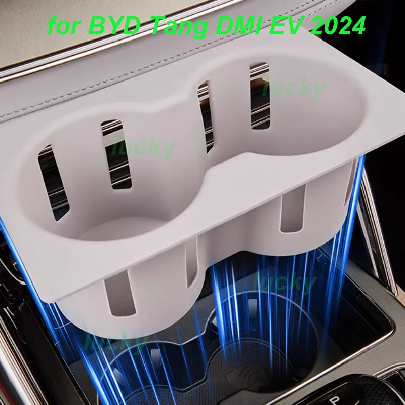 

Car Central Cup Holder Storage Box for BYD Tang DMI EV 2024 Armrest Cup Silicone Anti-slip Storage Box Interior Accessories