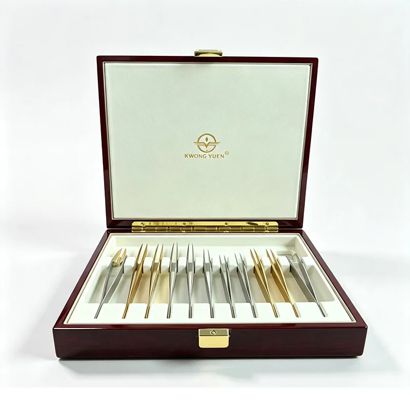 Kwong Yuen Stainless Steel Watch Repair Tweezers Fine-Pointed Mouth Non-Slip Fastening Pointed Mouth for Precise Work