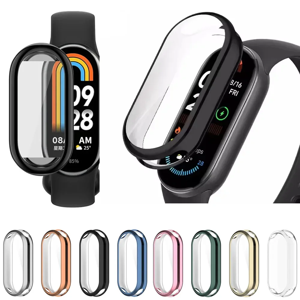 TPU-Hülle für Xiaomi Mi Band 10/Mi Band 10, Keramik-Displayschutzfolie für Xiaomi Mi Band 8 9 10, NFC-Anti-Fall-Stoßstangenschale