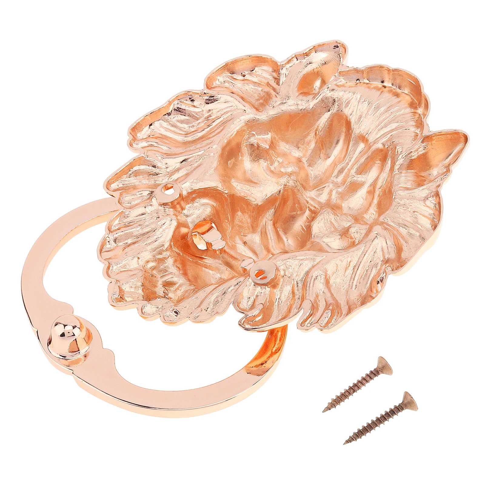 6 inch Classical Door Knocker for Decorative Front Door Handle Rose Gold Home Decor Head Handle Pull Door Knock Doorknocker