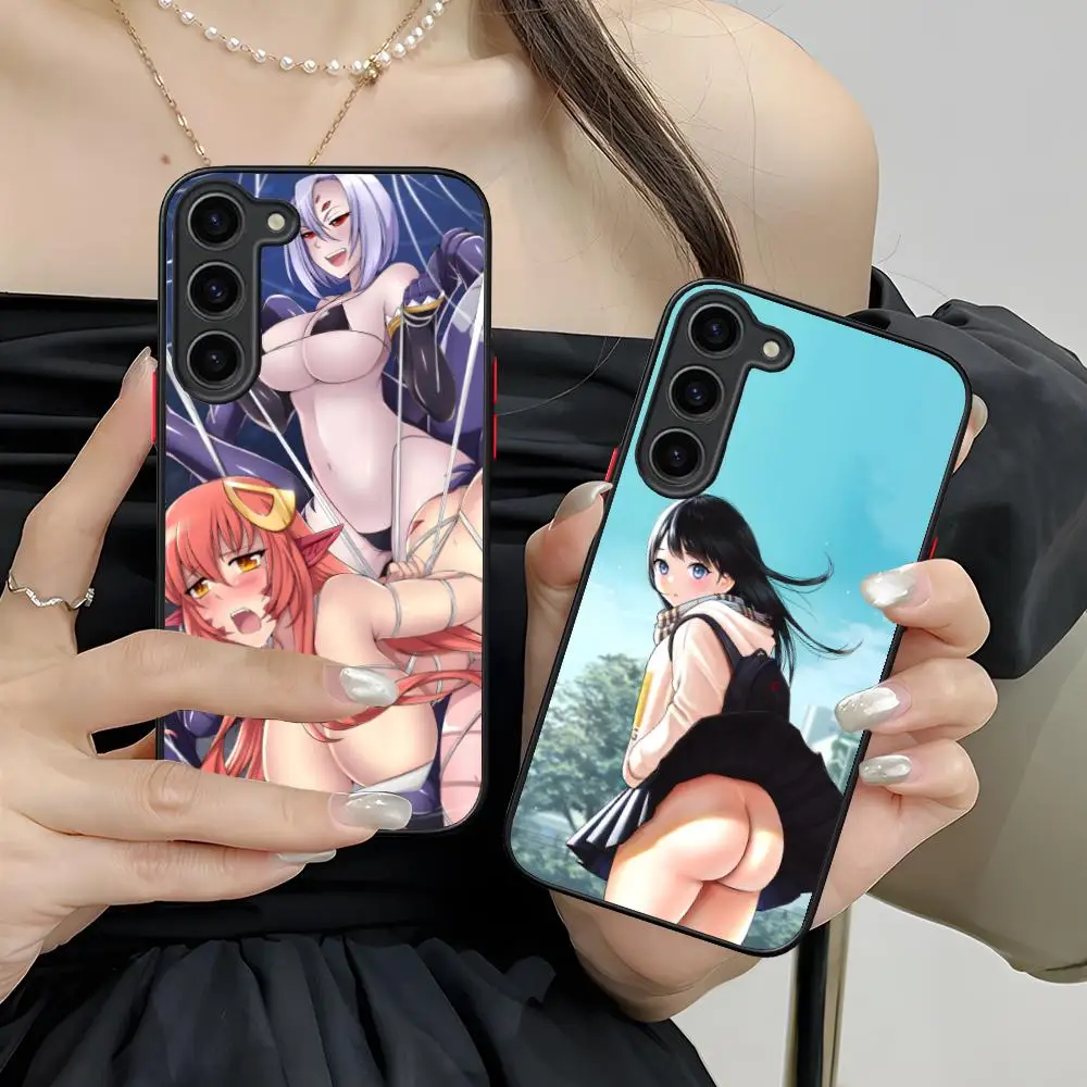 أنيمي Waifu هنتاي قضية الهاتف المحمول لسامسونج غالاكسي S25 S24 S23 S22 S21 زائد FE الترا اللون سيليكون واقية فاخرة