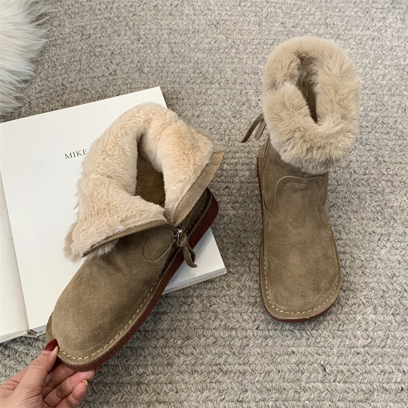 

2025 New Classic Thickened Fluff Women's Snow Boots Comfortable Warm Ankle Boots Women Winter Ladies Shoes Chunky Botas De Mujer