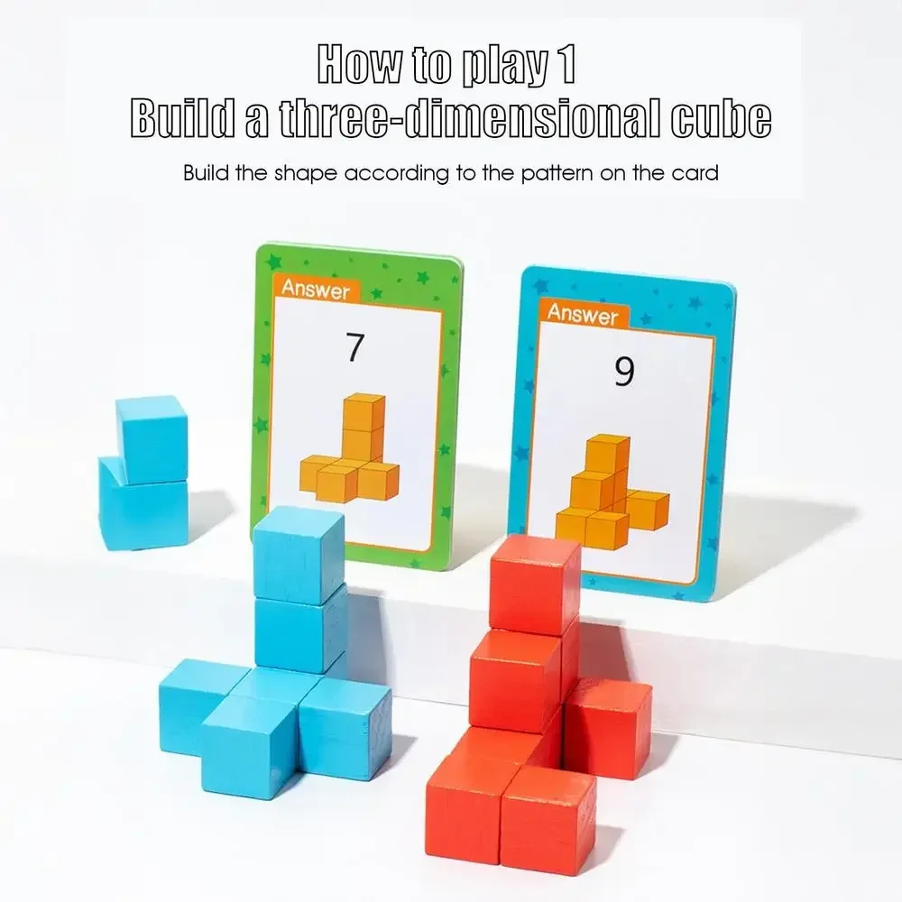 Montessori  Wooden ToysTool Kit Mirror Puzzle Matching Three View Teaching Aids Train Logical Thinking Kids