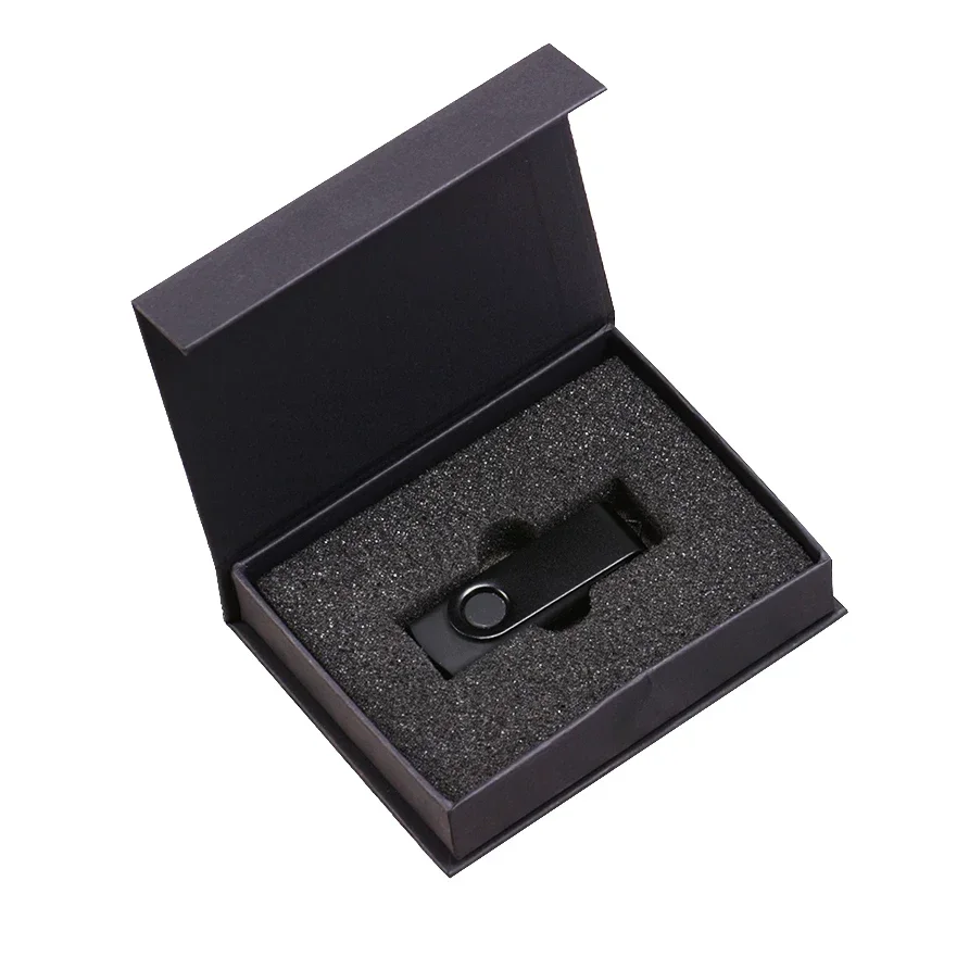 Geschenkdoos Op maat Het logo voor gratis pendrive USB-flashdrives met echte capaciteit Zwart Memory Stick Kleurendruk 64 GB / 32 GB U-schijf