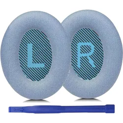 QC45 Replacement Ear Pads Cushions Earpads for Bose QC45 Wireless Headphones Softer Leather Noise Cancelling Foam (Blue)