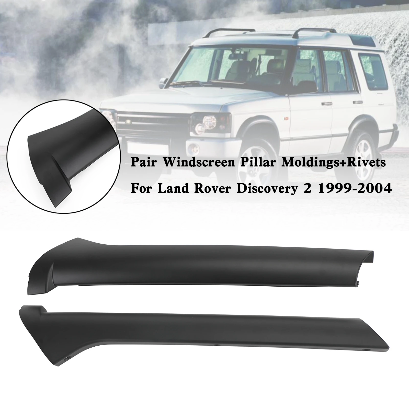 Areyourshop Pair Car Windscreen Pillar Moldings for Land Rover Discovery 2 1999-2004