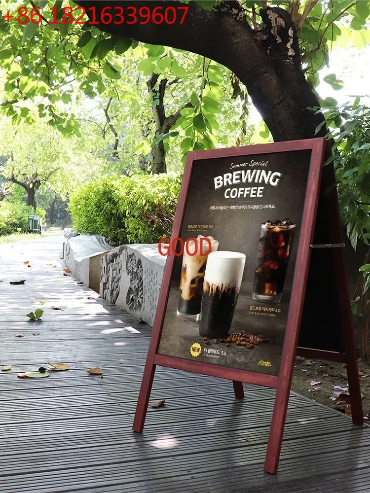 Wooden double-sided poster billboard poster stand exhibition