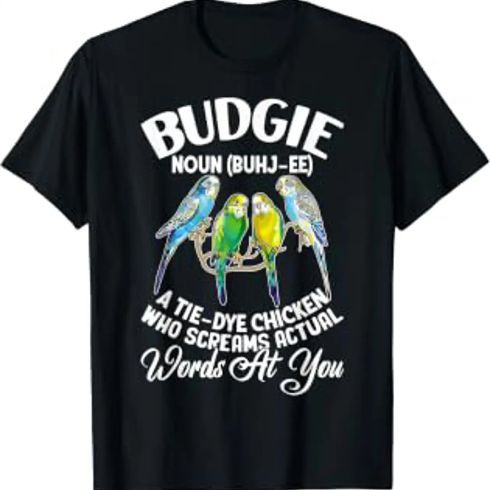 Funny Parakeet Budgie Definition Budgerigar Bird Lover T Shirt vintage Washed Top For Everyday Wear designer clothes Casual