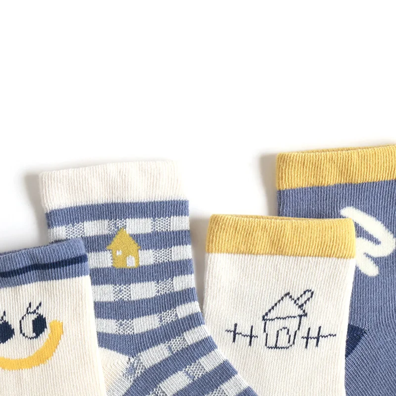 4 Pairs Lot Children Summer Cotton Socks With Print Toddler Newborns Infant Kid Girl Boy Funny Kawaii Cute Sock Baby Accessories