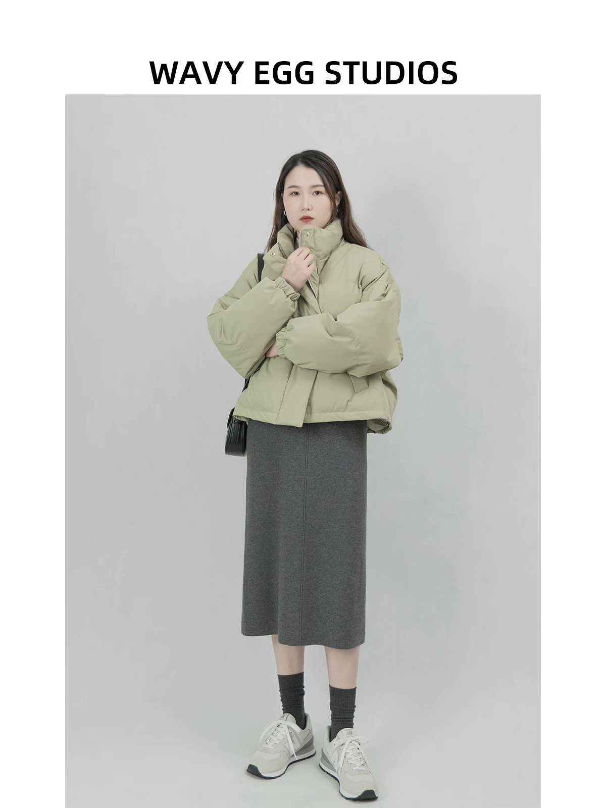 

Хлопковая куртка Wavy Egg Thiened ort, женская зимняя повседневная одежда, свободное пальто, простое пальто на молнии для поездок на работу, C...