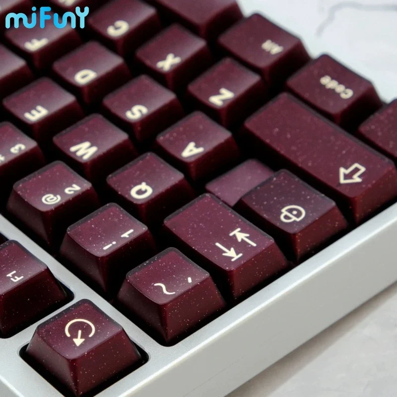 

MiFuny Keycap Cherry Profile Set ABS Glitter Powder Keycaps Two-color Molding Translucent Key Cap Mechanical Keyboard 121 Keys