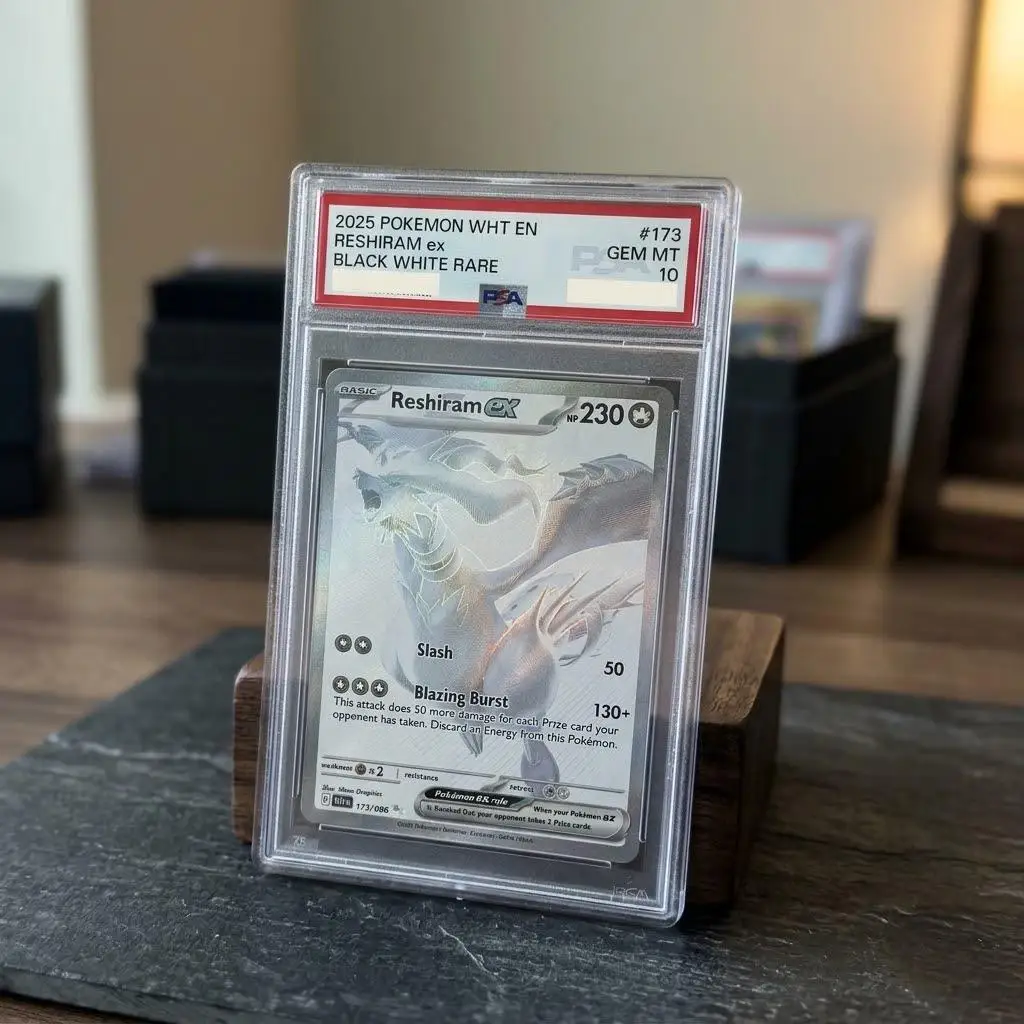 DIY PTCG Rating Card Reshiram ex BWR 173/086 White Flare - 5ban Graphics Fire Type White Gold Holo PSA 10 Grail