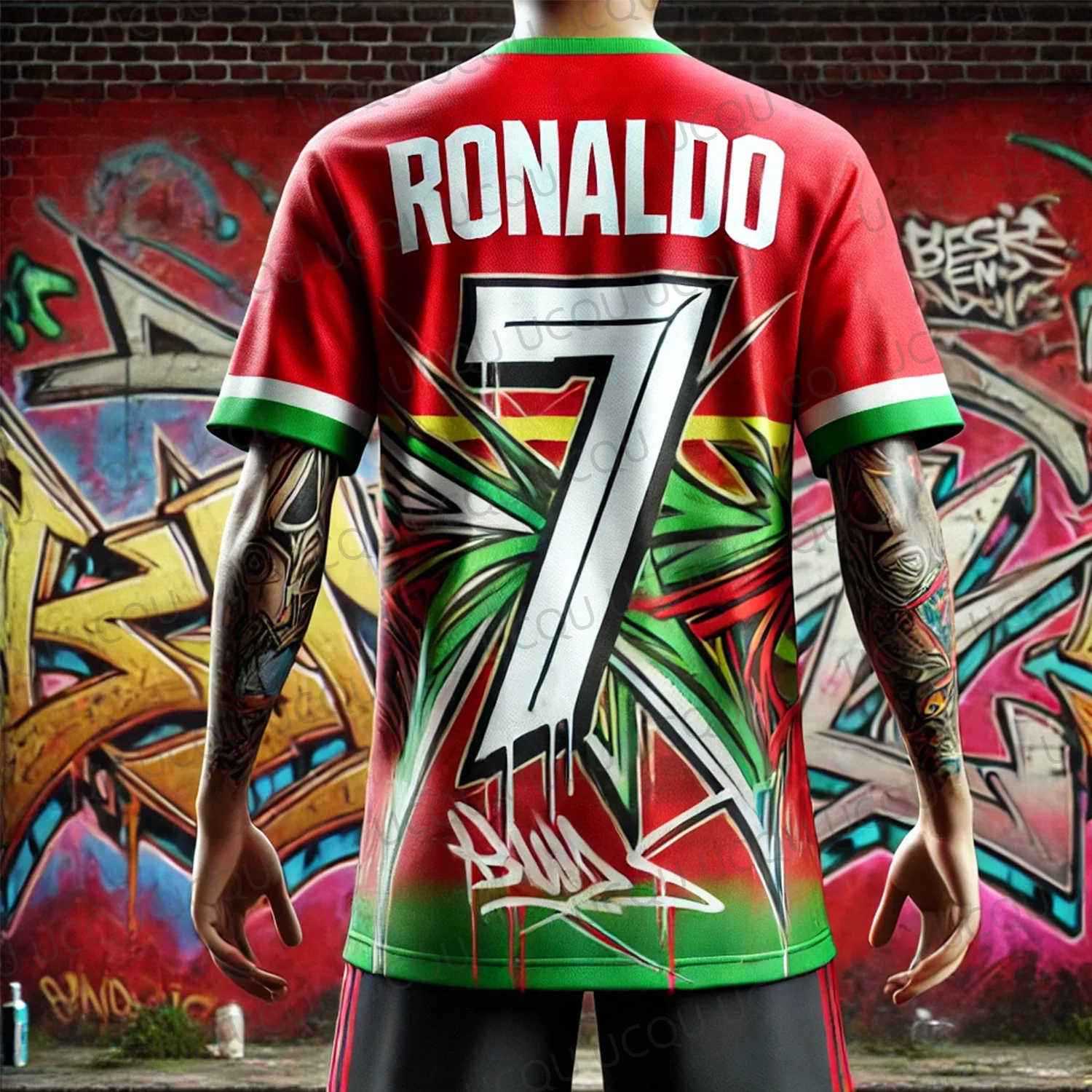 قميص Ronaldo7 SIU AI مصمم لكرة القدم للرجال بأكمام قصيرة، قميص تدريب كرة القدم، ملابس رياضية صيفية، إصدار خاص، هدية للمعجبين