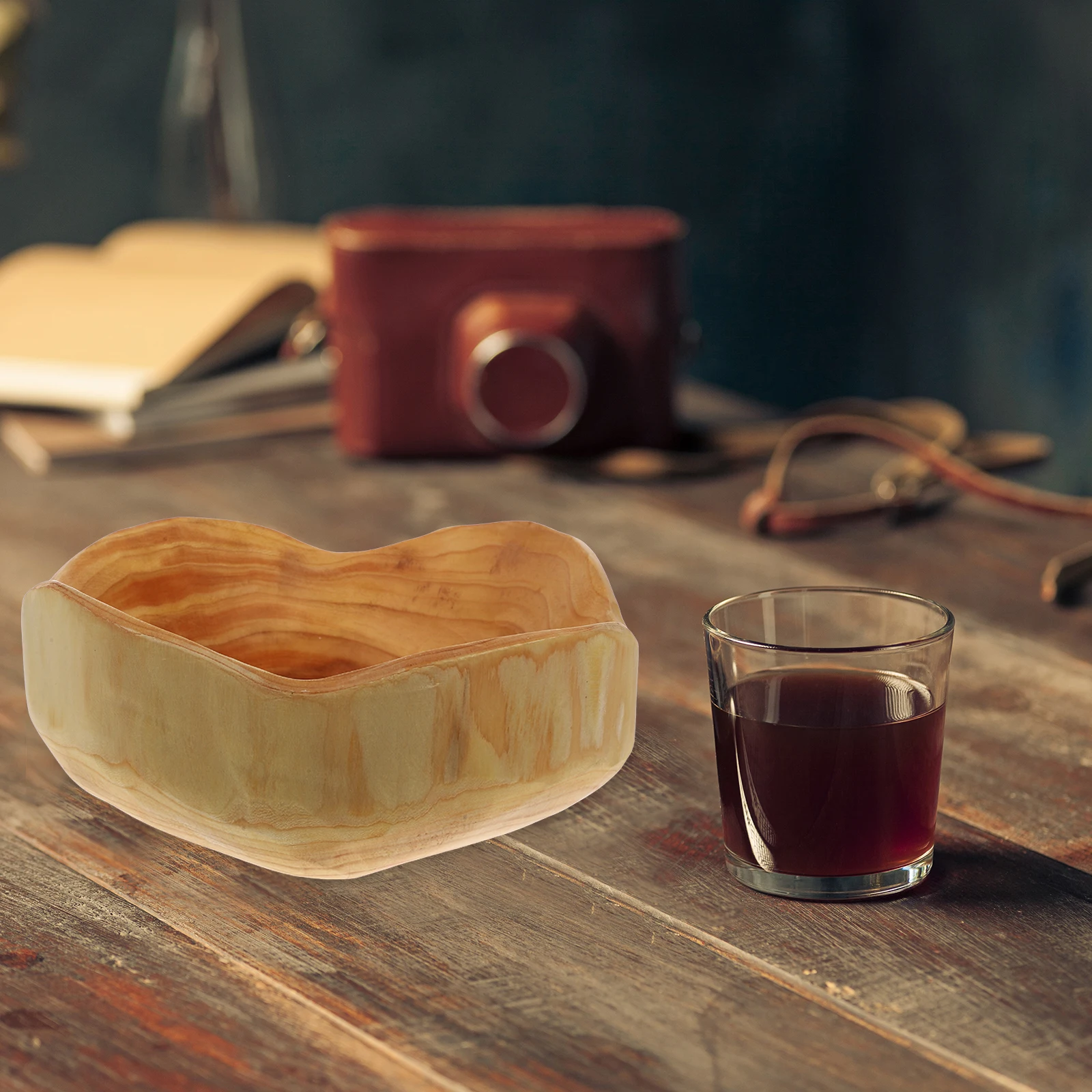 

Serving Wood Carving Fruit Plate Plates Vintage Wooden Bread Holder for Kitchen Counter
