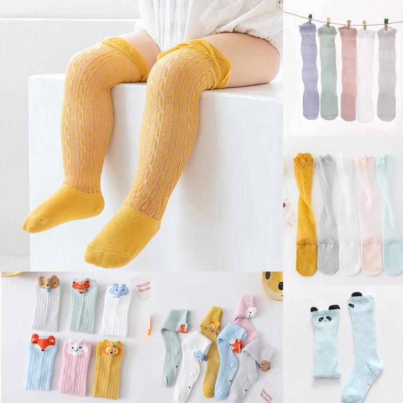 

Long Baby Socks Summer Baby Girl Boy Socks Newbon White Anti-mosquito Cartoon Summer Thin Kids Socks Cute Mesh Baby Knee Socks