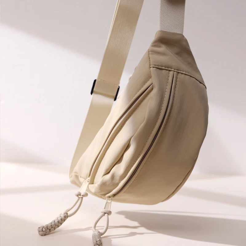mat Dumpling aped Crossbody Bag 2023 New Sle ex Student oulder Chest Bag Trendy Design Soft Polyester 