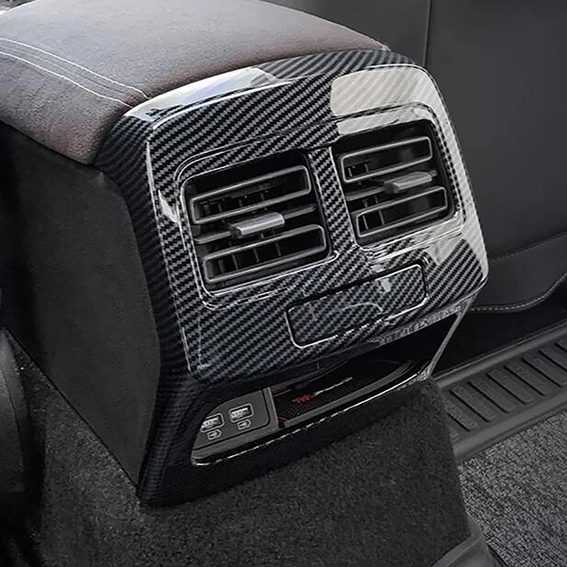 

Car Styling Rear Air Conditioning Vent Frame Decoration Cover Trim For BYD Qin PLUS 2022 Carbon Fiber Color Interior Accessories