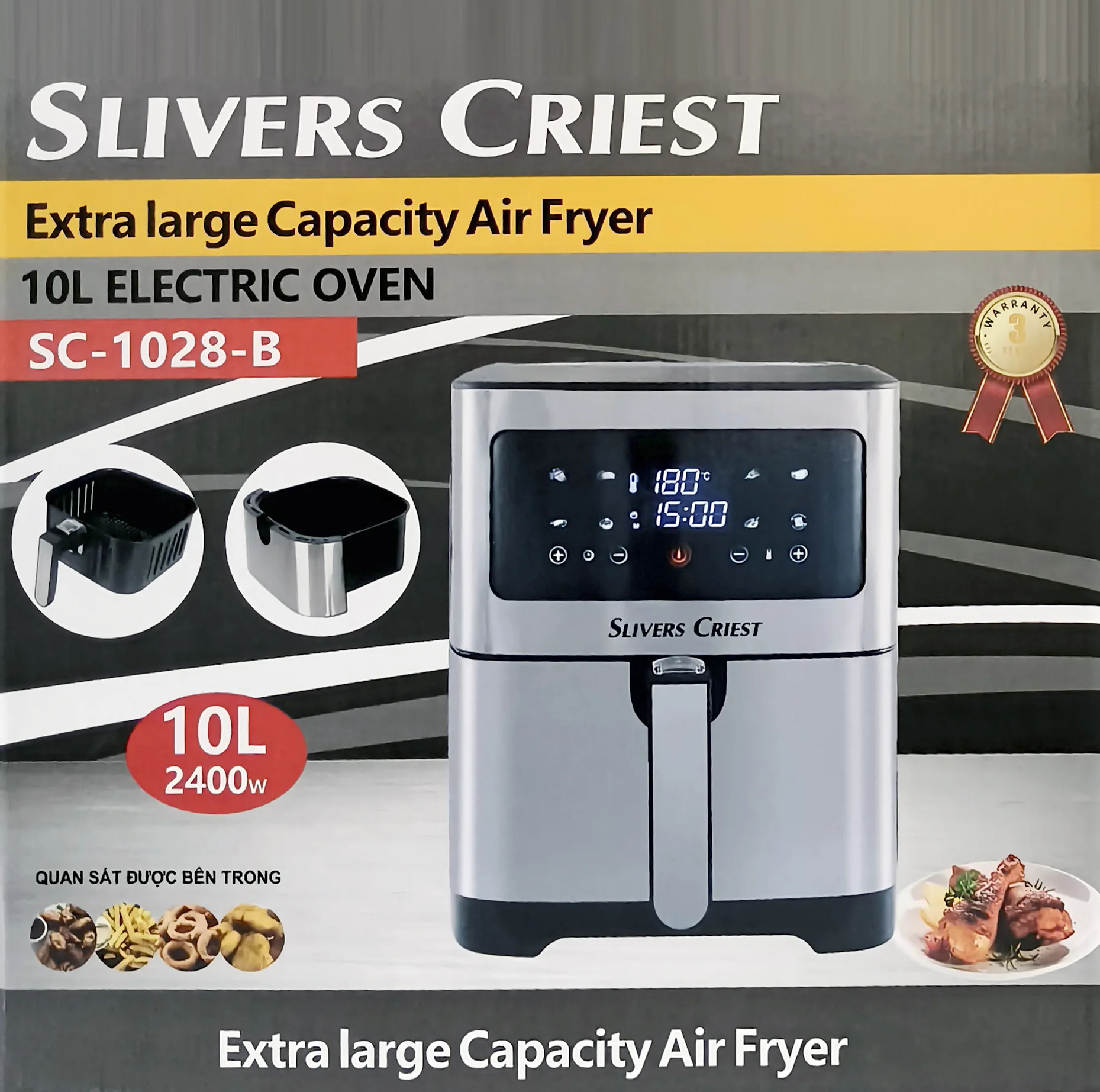 مقلاة هوائية رخيصة موديل مقلاة هوائية ميكانيكية عالية الجودة 12.8 لتر محمصة مقلاة هوائية