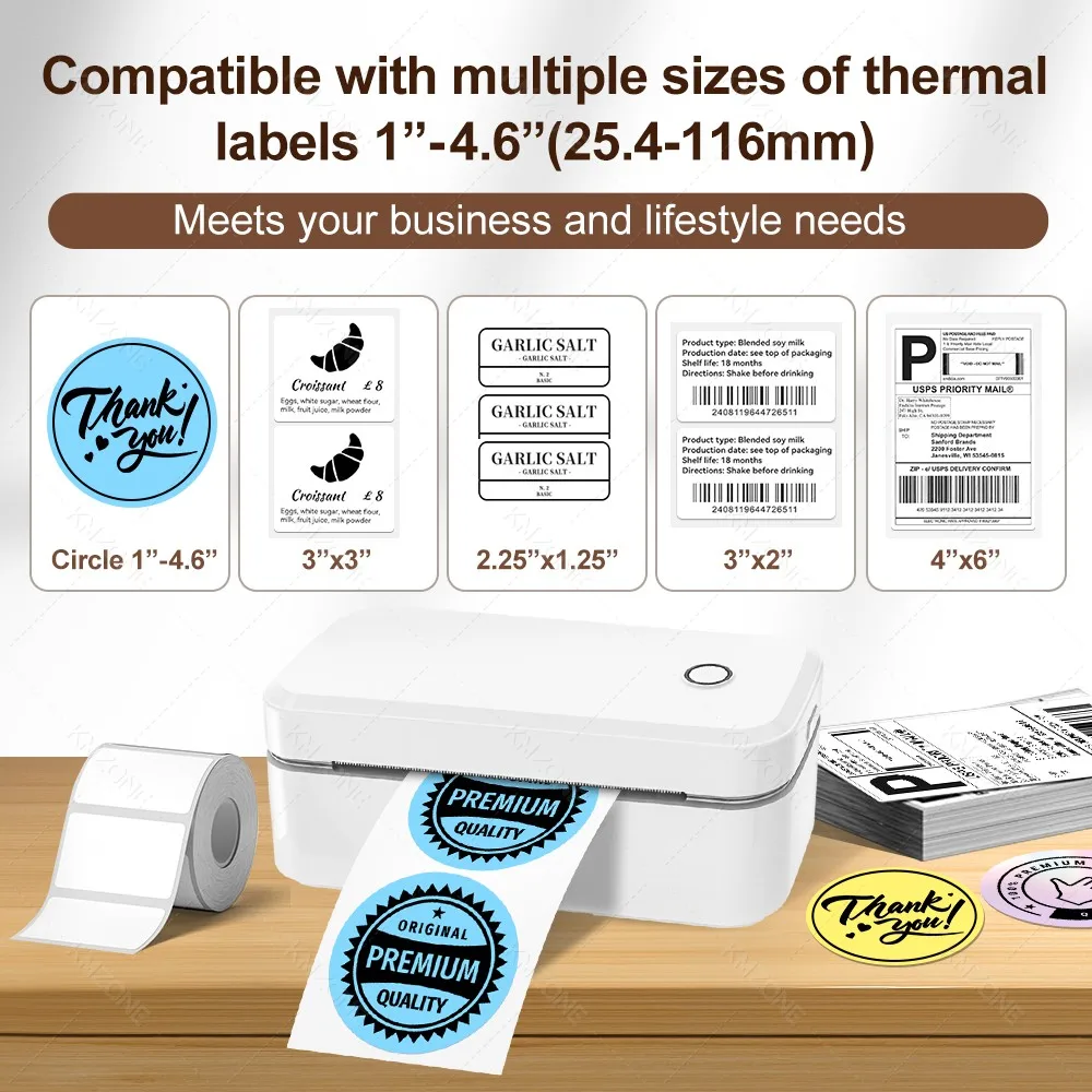 Marklife X4 Bluetooth Thermal Label Printer Small Shipping Label Printer 4X6inch Compatible with iPhone Android Mac Window