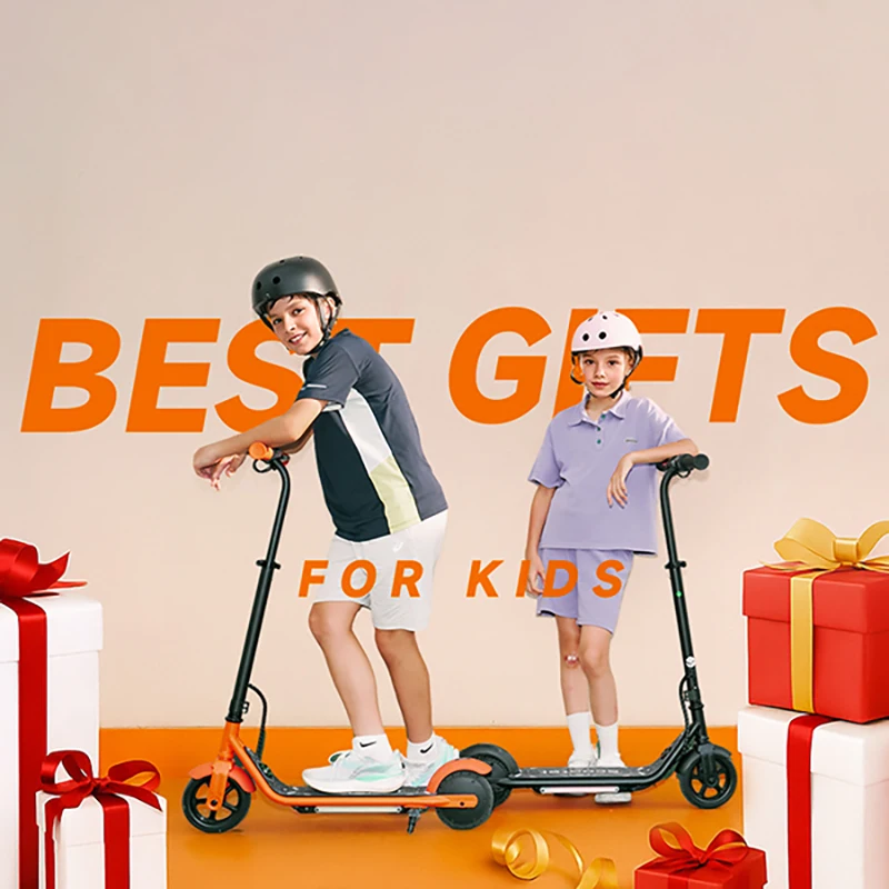 K2Pro Scooter électrique pour enfants longue portée avec effets de lumière LED cool, guidon réglable pour enfants, options noir et orange