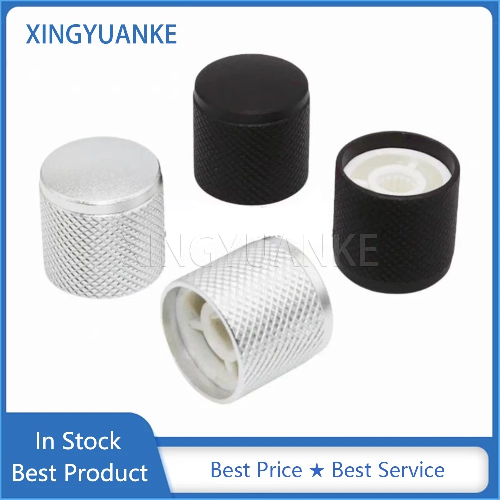 2PCS 19*18MM Aluminum Alloy Potentiometer Knob Cap No Indicator Metal Cap Electronic Electrical Volume Knobs D Flower Hole 6MM