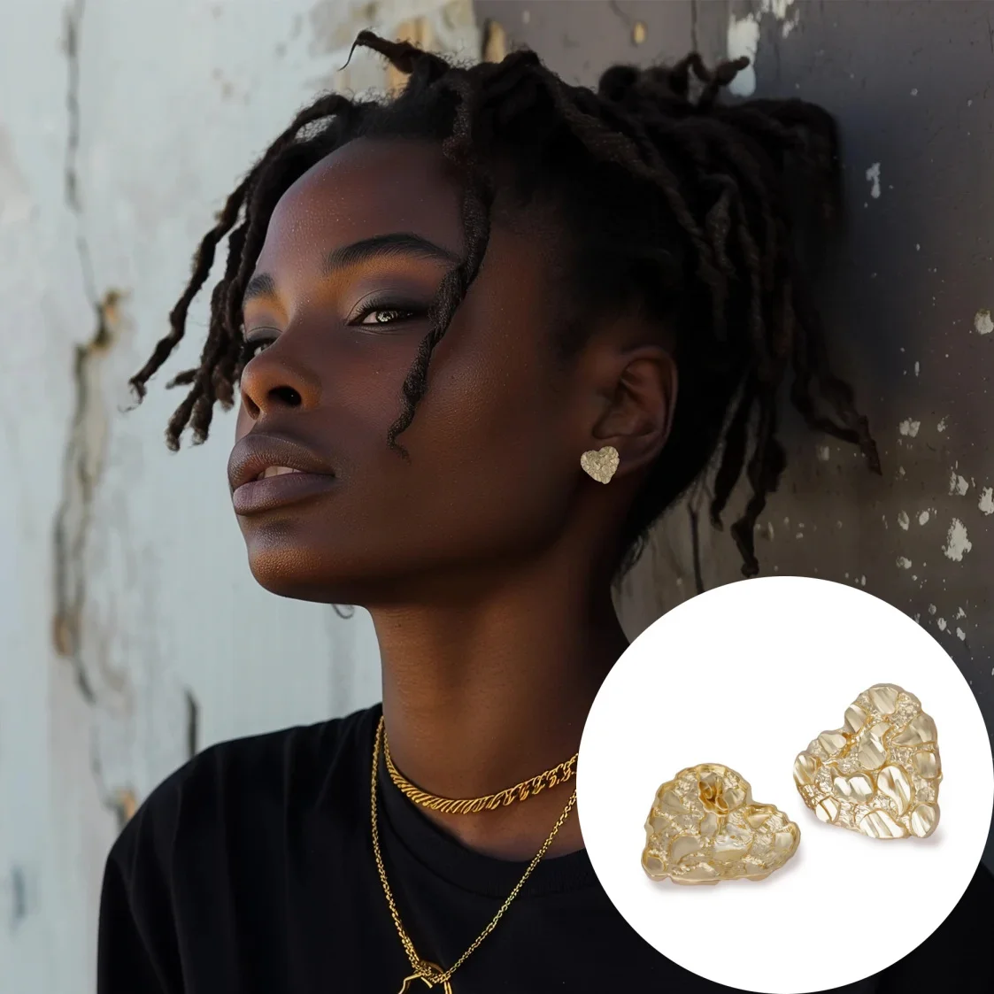 Elegant & Sexy Pleated Heart Vintag Women'S Stud Earrings Valentine's Day Jewelry Gifts For Women  All Seasons Fashion Accessory