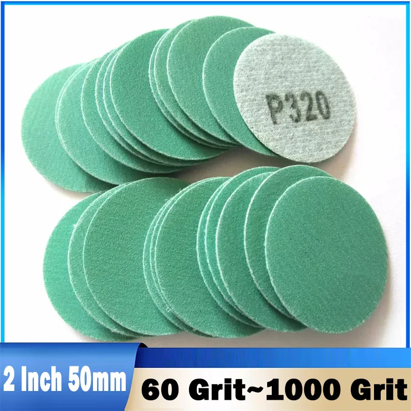 10Pcs Sandpaper 2 Inch 50mm PET Film Wet Dry Sanding Paper for Polishing and Sanding Woodworking Car ﻿Metal 60 Grit~1000 Grit