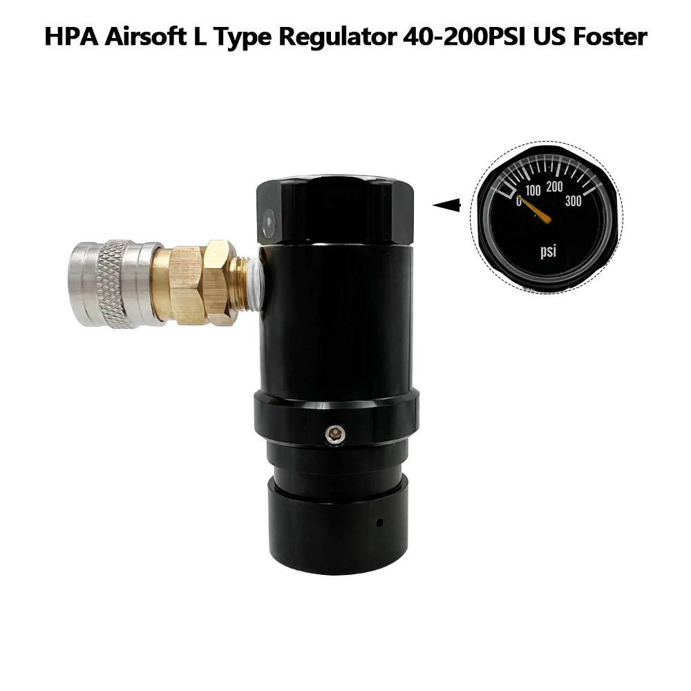 HPA SLP New Mini AIR CO2 Regulator Micro Reg US Foster Plug 300PSI Gauge Low Pressure Ajustable 40-200PSI For G1/2-14 Bottle