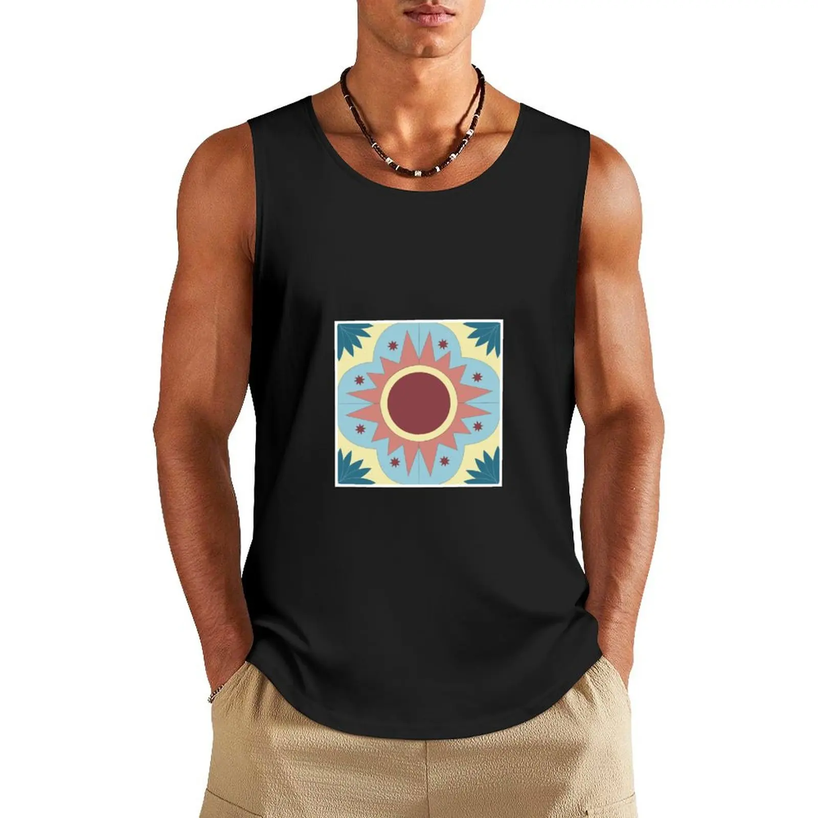 Azulejos Summer Tank Top sleeveless shirt man sleeveless