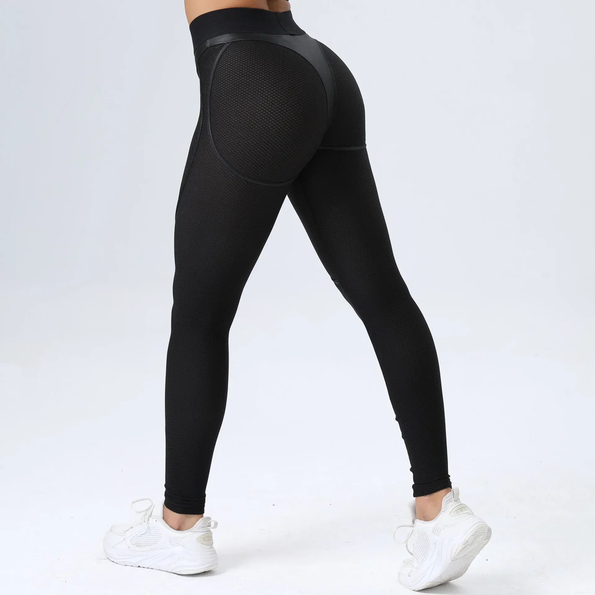 Mesh Gym Leggings Women Sexy Transparent Leggings for Fitness 2026 Sports Tights Sportswear Woman Gym Yoga Clothing Pink Black