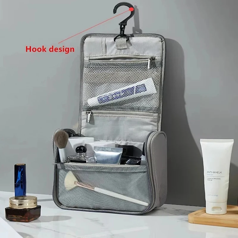 Hängende Reise-Kulturtasche für Damen und Herren, große Aufbewahrungstasche für Kosmetika, Make-up und Toilettenartikel – Detail 1