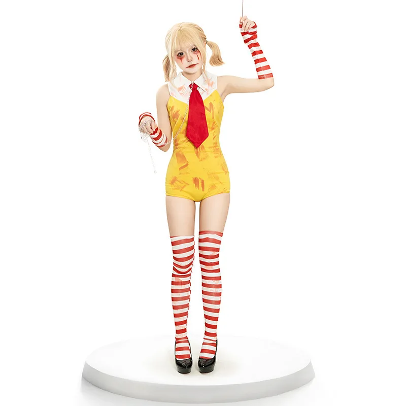

Yellow Clown Girl Stage Par Onesie Cosplay Roleplay Suit Set loween New Arrival Women's Traditional Costume Stage Costume